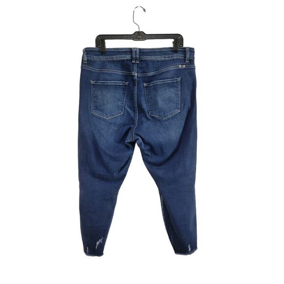 Kancan Plus Size Skinny Curvy High‎ Rise Button Fly Frayed Raw Hem Jeans Size 14 - Picture 6 of 10